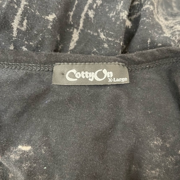 Vintage Y2K Cotty On Studded Cross Angel Wing Fitted Elongated Tee XL - Picture 6 of 6